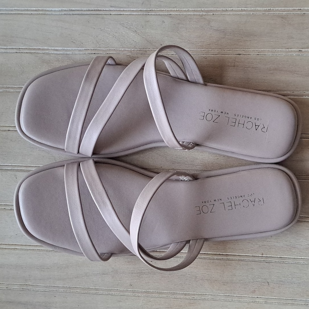 RACHEL ZOE Treat Women's Muted Purple Lavender Strappy Square Toe Sandals